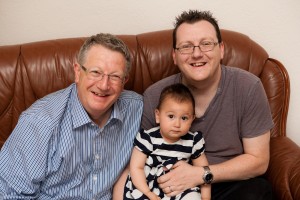 with Daddy and Grandad